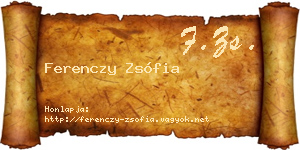 Ferenczy Zsófia névjegykártya