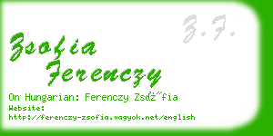 zsofia ferenczy business card